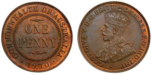 Австралийский пенни 1930 года